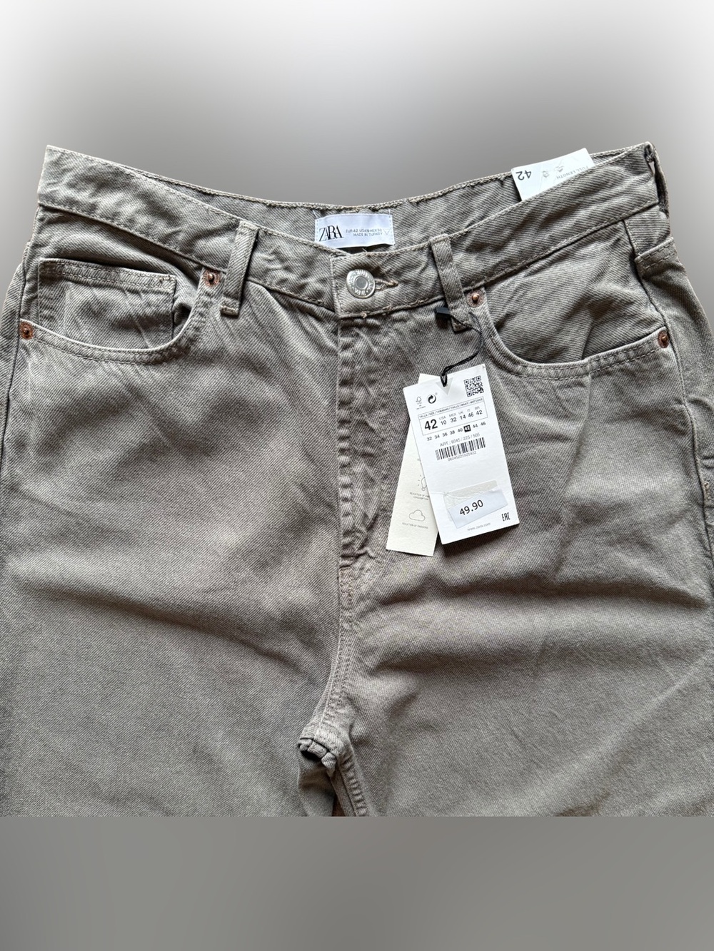 Zara High-Rise Wide-Leg Jeans — Faded Gray - Picture 4 of 9